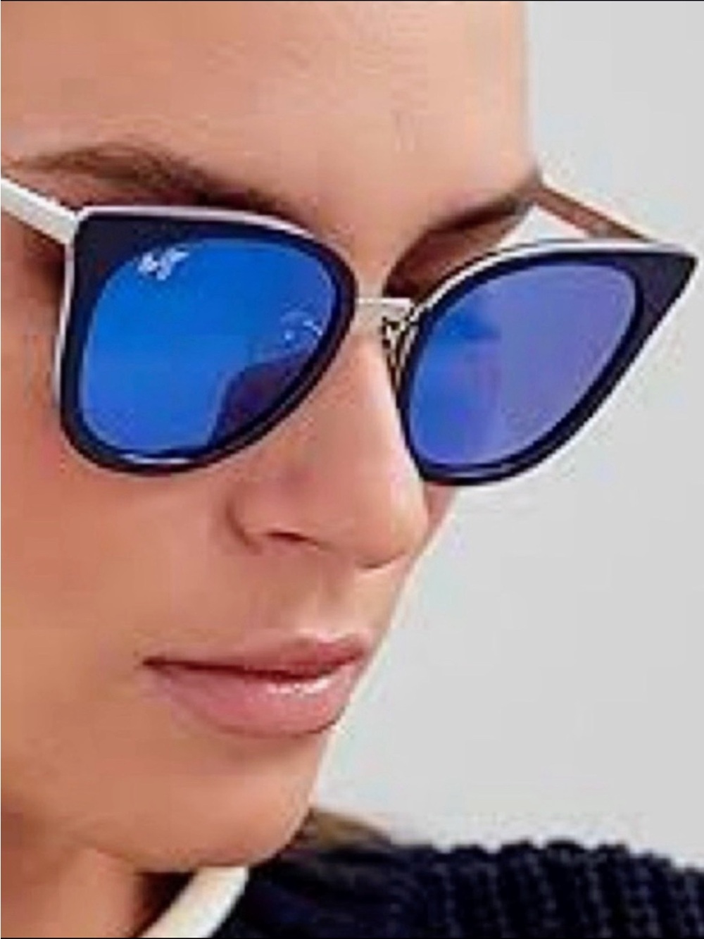 MAUI JIM Wood Rose Butterfly Navy Polarized Sunglasses with Case MJ870-03--NEW - Picture 13 of 16